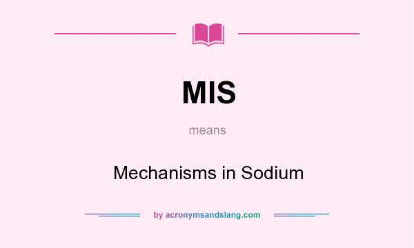 What does MIS mean? It stands for Mechanisms in Sodium