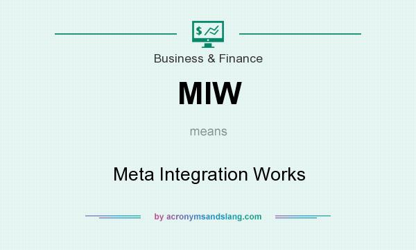 What does MIW mean? It stands for Meta Integration Works