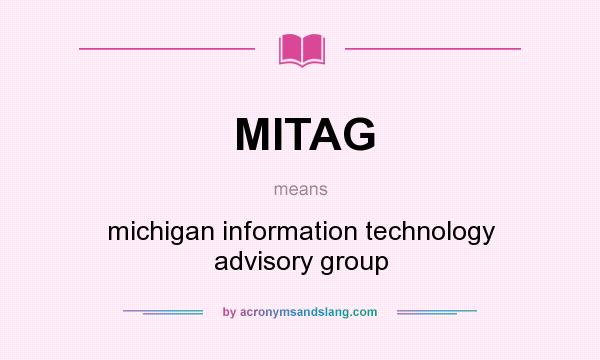 What does MITAG mean? It stands for michigan information technology advisory group