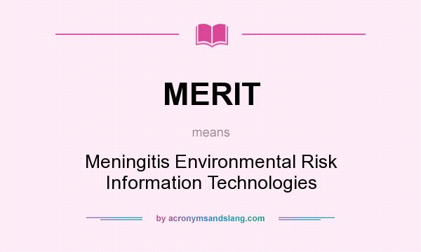 What does MERIT mean? It stands for Meningitis Environmental Risk Information Technologies