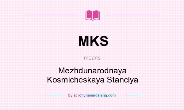 What does MKS mean? It stands for Mezhdunarodnaya Kosmicheskaya Stanciya