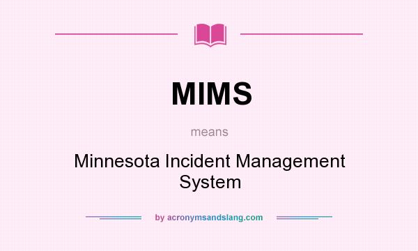 What does MIMS mean? It stands for Minnesota Incident Management System