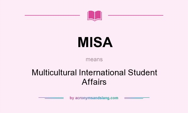 What does MISA mean? It stands for Multicultural International Student Affairs