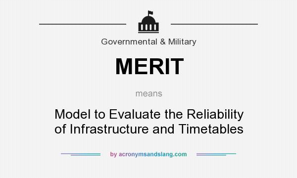 What does MERIT mean? It stands for Model to Evaluate the Reliability of Infrastructure and Timetables